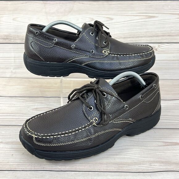 Faded Glory Mens 12 Bown Faux Leather Boat Shoe Kilroy IV Lace-Up Driving Loafer - Picture 13 of 13